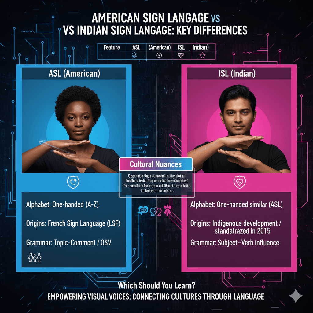 American Sign Language vs Indian Sign Language: Key Differences